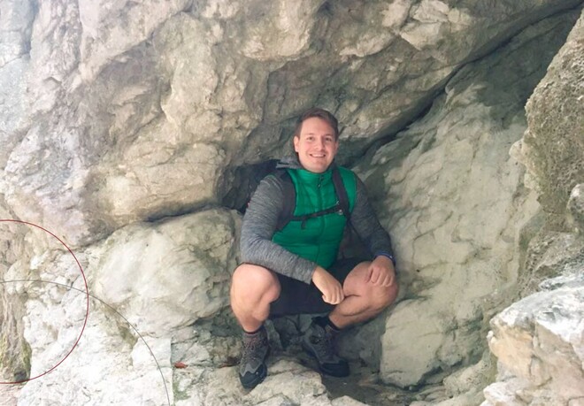 Kollege Esslinger beim Wandern.