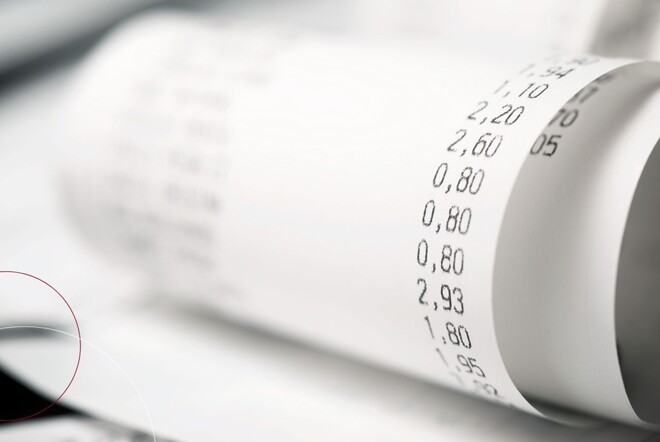 Nahaufnahme eines Kassenzettels