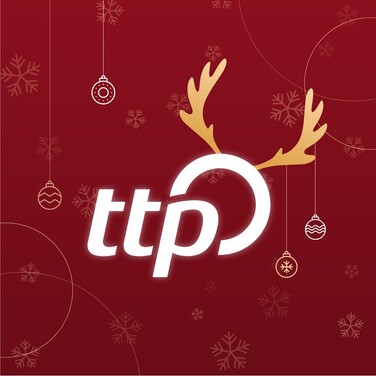 ttp Logo mit Rentiergeweih auf roten Hintergrund