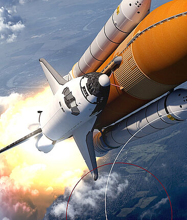 Ein weißes Raumschiff