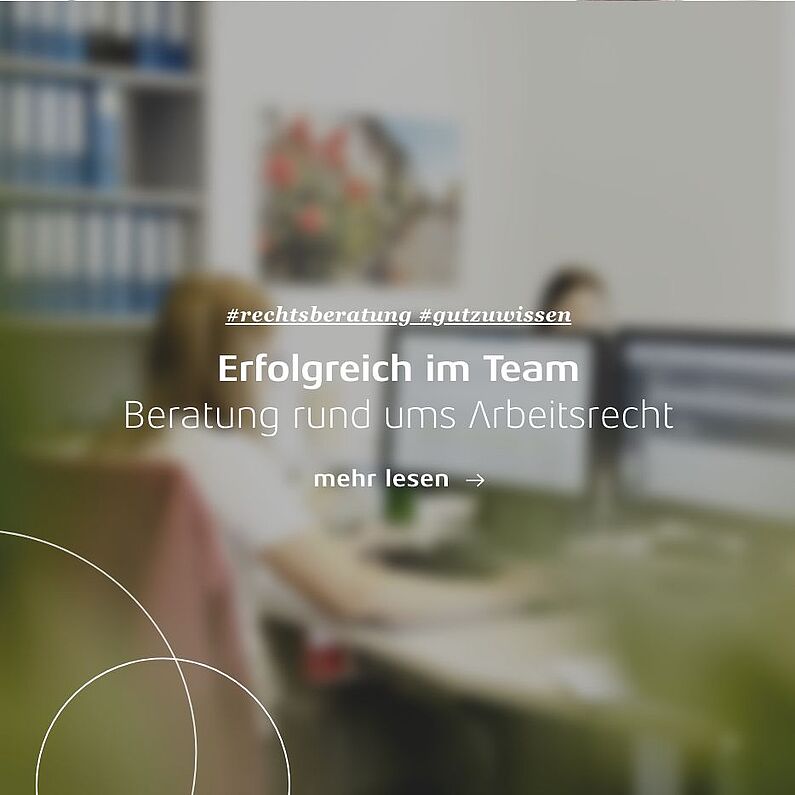 Linkkachel: Erfolgreich im Team – Beratung rund ums Arbeitsrecht.