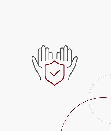 Grafik: Zu sehen sind zwei offene Handflächen, die ein Schild mit einem Haken halten.