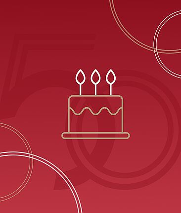 Grafikkachel: Torte mit drei Kerzen