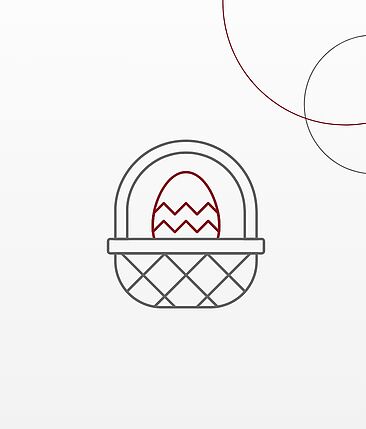 Grafischer Korb mit Osterei