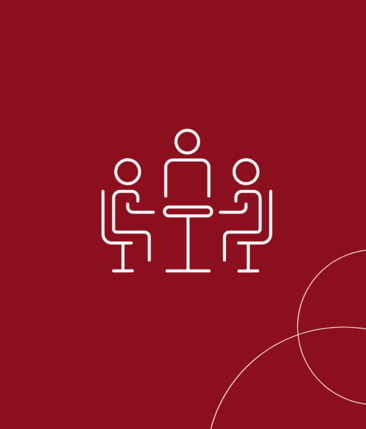 Eine rote Kachel mit weißen Männchen