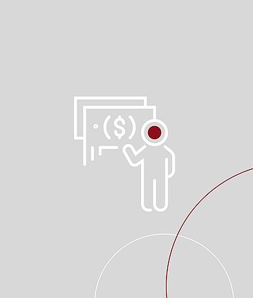 Graue Grafik mit einem Männchen und Tafeln