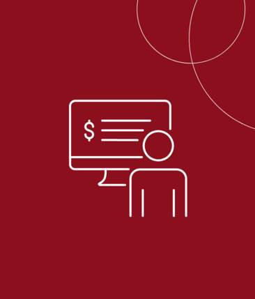 Eine rote Kachel mit weißen Männchen