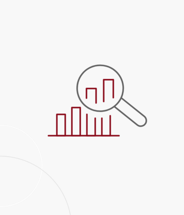 Eine Statistik mit einer Lupe