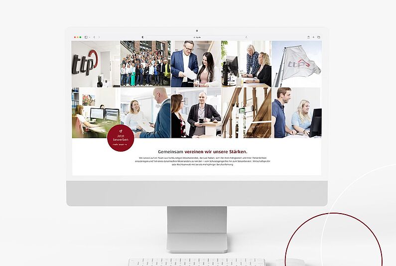 ttp Homepage in Desktop Ansicht