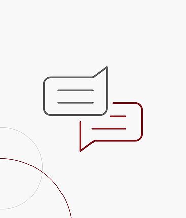 Grafikkachel: Zwei Sprechblasen