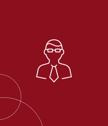 Rote Kachel mit einem Mann im Anzug als Illustration