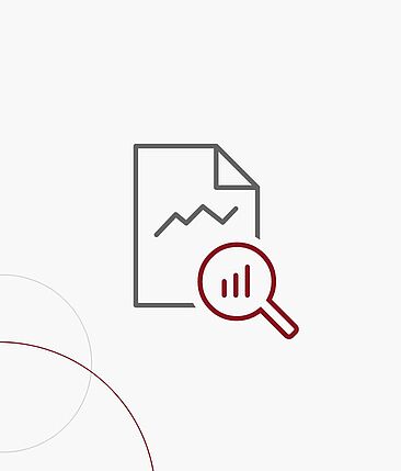 Grafik: Dokument mit roter Lupe davor.