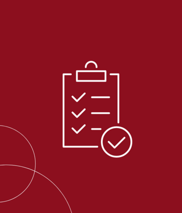 Eine rote Kachel mit einem weißen Block