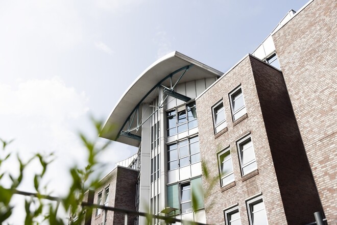 Blick auf das ttp Gebäude in Flensburg