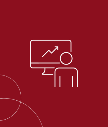 Rote Kachel mit einem weißen Männchen