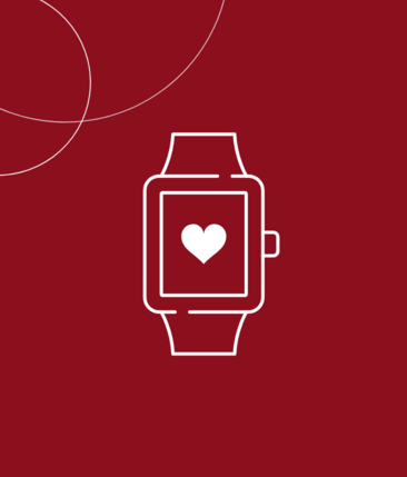 Eine rote Kachel mit einer Uhr