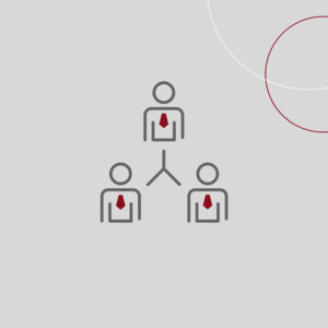 Grafik mit drei Männchen vor grauem Hintergrund