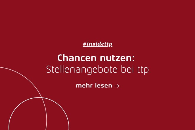 Rotes Textfeld mit Verlinkung zu den Stellenangeboten